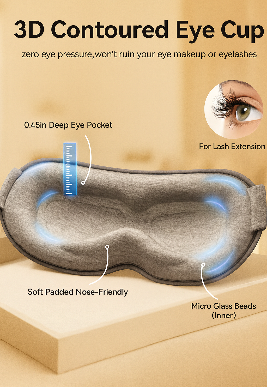 Bamboo 3D Blackout Sleep Mask – Total Darkness, Zero Pressure