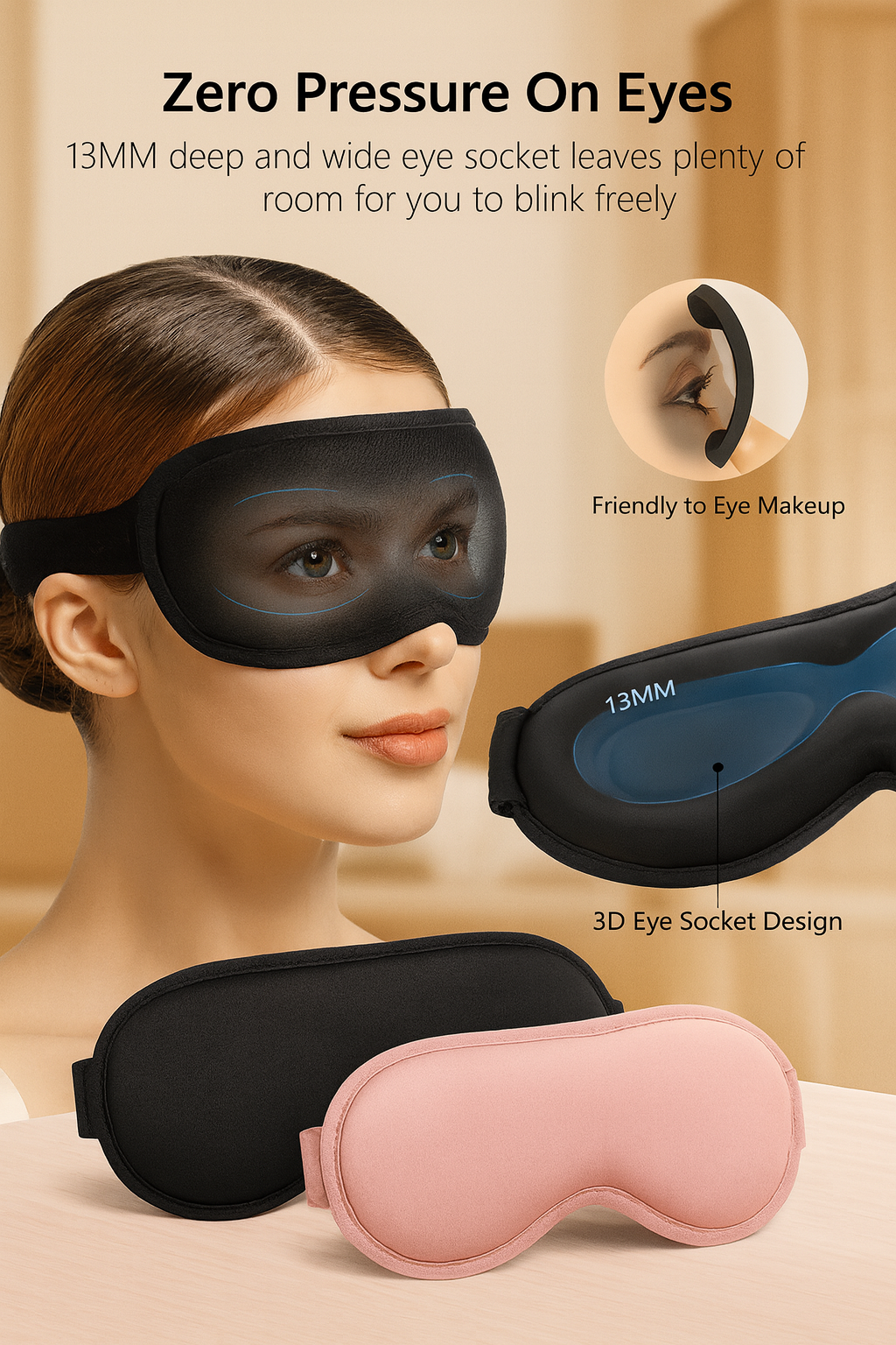 Bamboo 3D Blackout Sleep Mask – Total Darkness, Zero Pressure