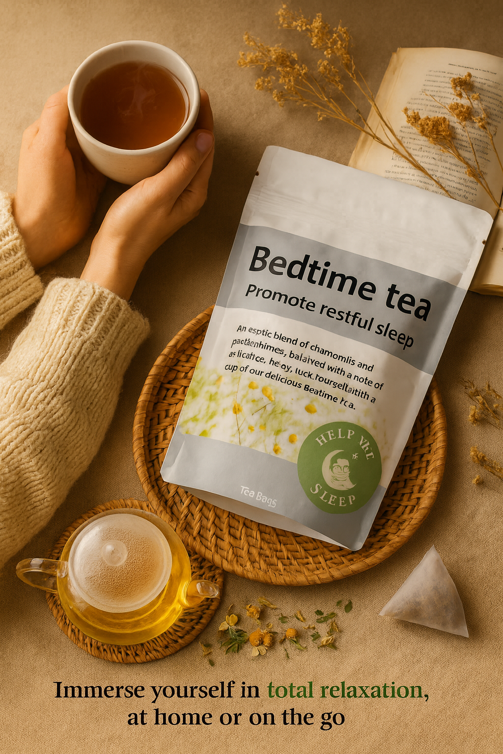 Bedtime Tea – Organic Herbal Sleep Blend (5 Packs/Box)